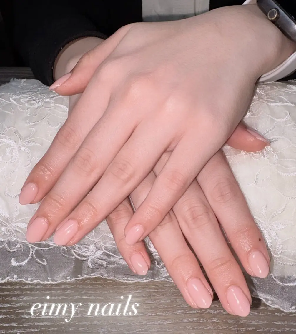 ネイル オフィスネイル ワンカラーネイル ピンク ハンドネイル eimy nails♡のネイルデザイン