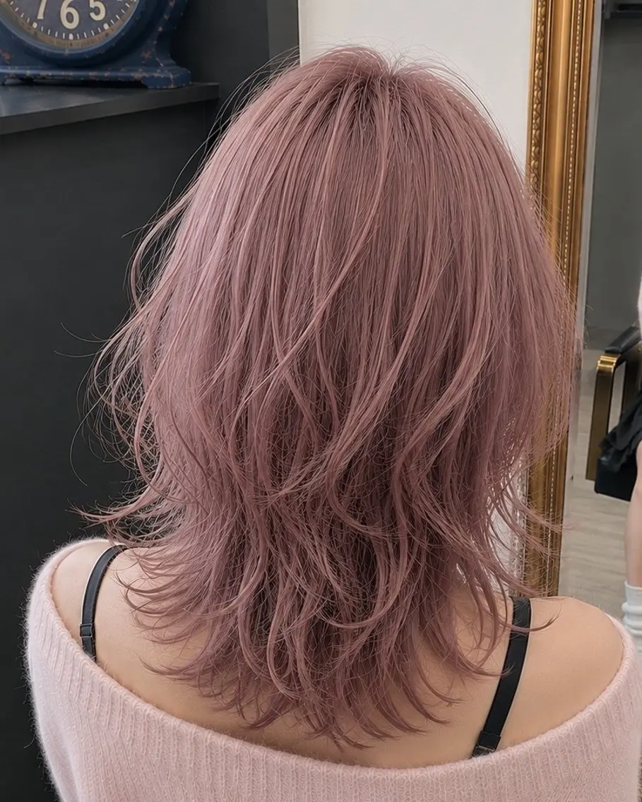 セミロング ピンクラベンダー Jr.stylist ひろのヘアスタイル