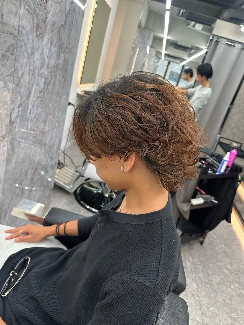 ミディアム パーマ メンズ メッシュパーマ支持率 ◎大宮/隼也のヘアスタイル
