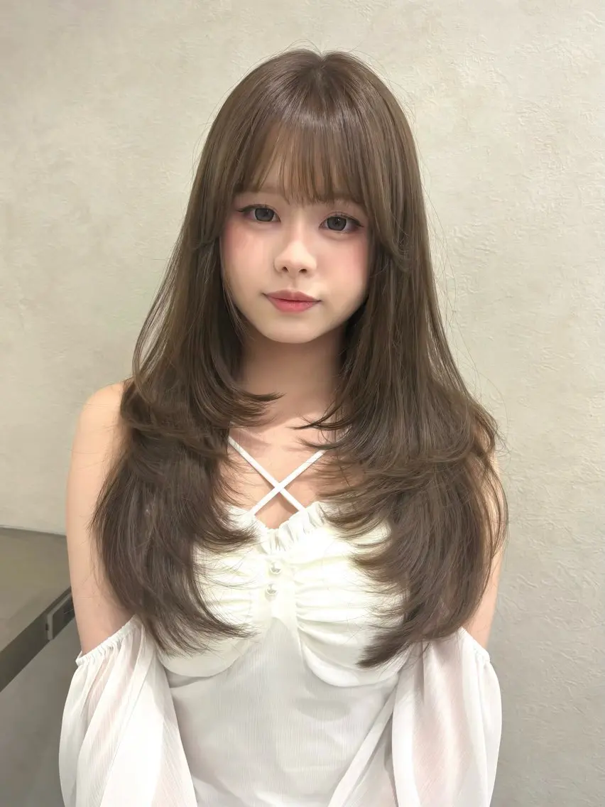 ロング カラー ヘアアレンジ カット ヘアカラー fumika🎀 ベージュのヘアスタイル