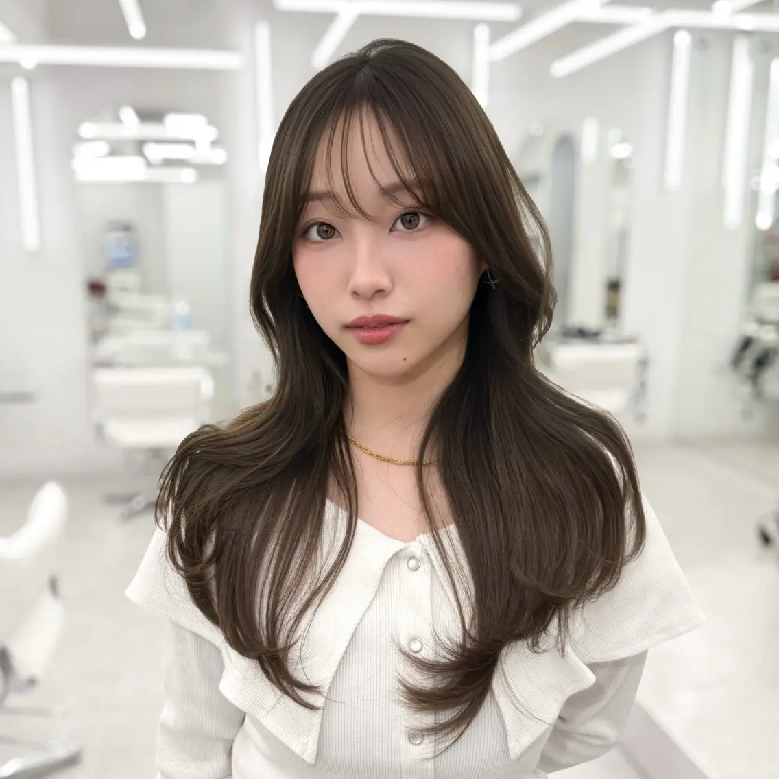 ロング カラー 透明感カラー 韓国風ヘア レイヤーカット 似合わせカット カット ヘアカラー トリートメント 韓国レイヤー× 顔まわり🕊️テルのヘアスタイル
