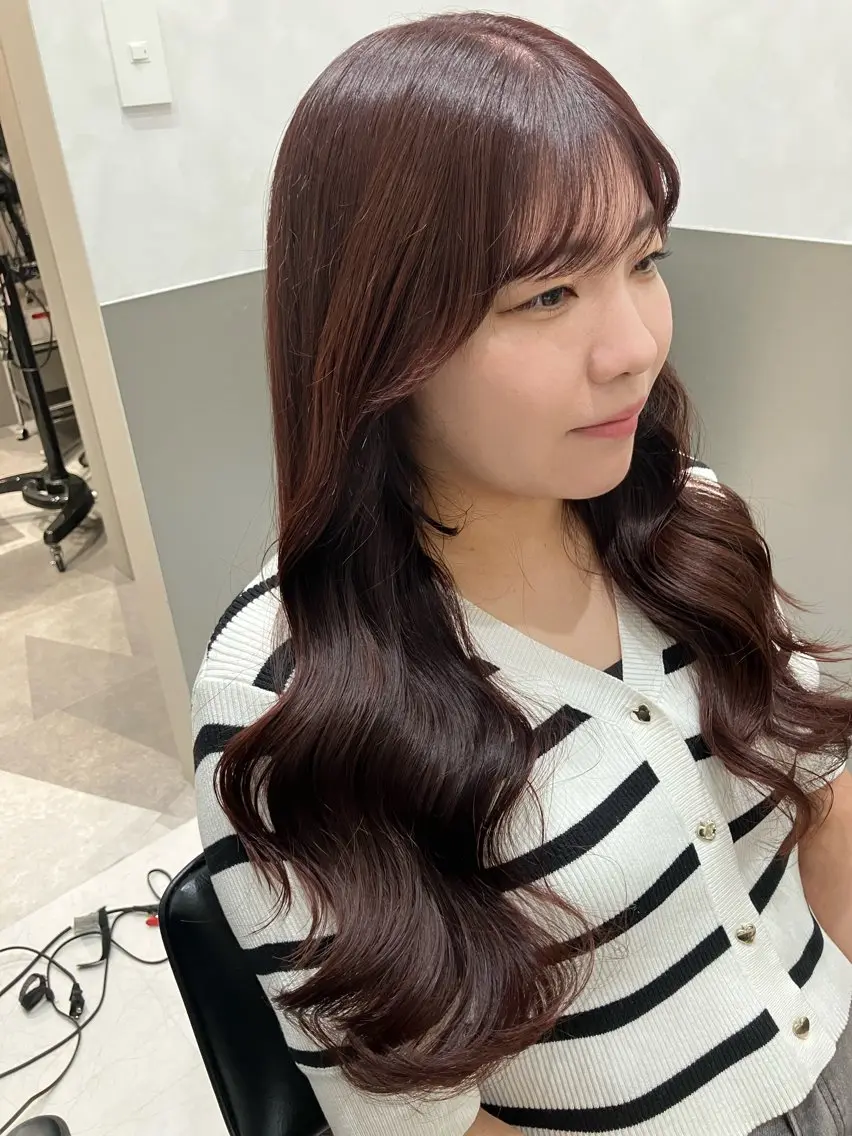 ロング カラー カット ヘアカラー トリートメント 💖ブリーチなし透明 感💖ASAHIのヘアスタイル