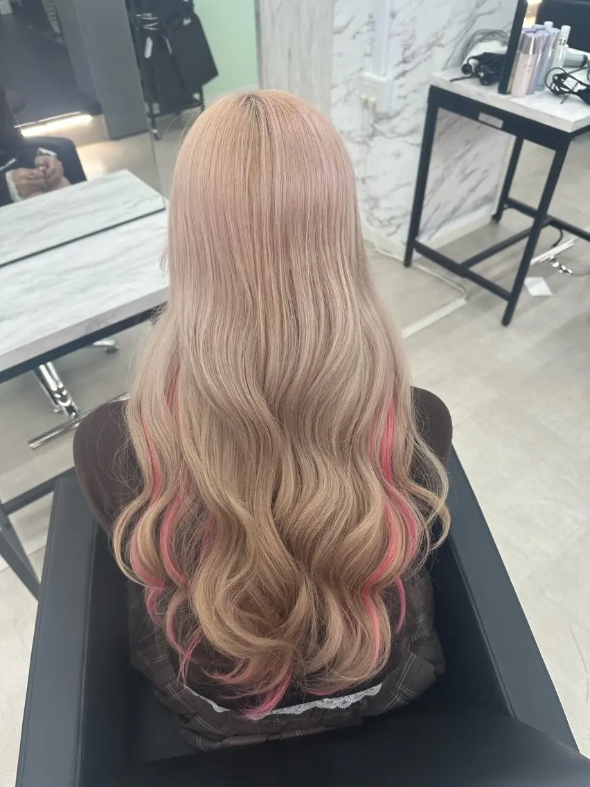 ロング エクステ 艶髪×透明感カラー ののかのヘアスタイル