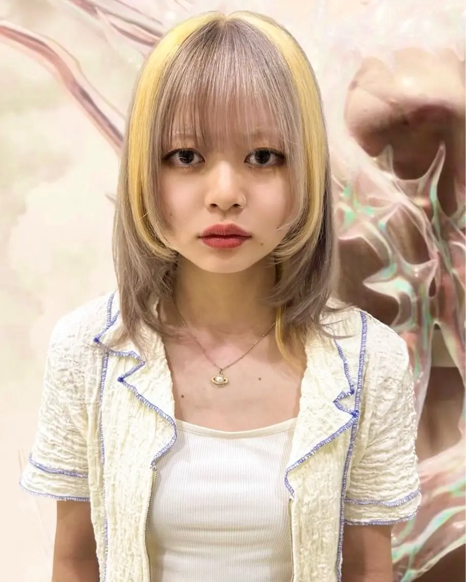 セミロング カラー デザインカラー 相羽 佑哉のヘアスタイル