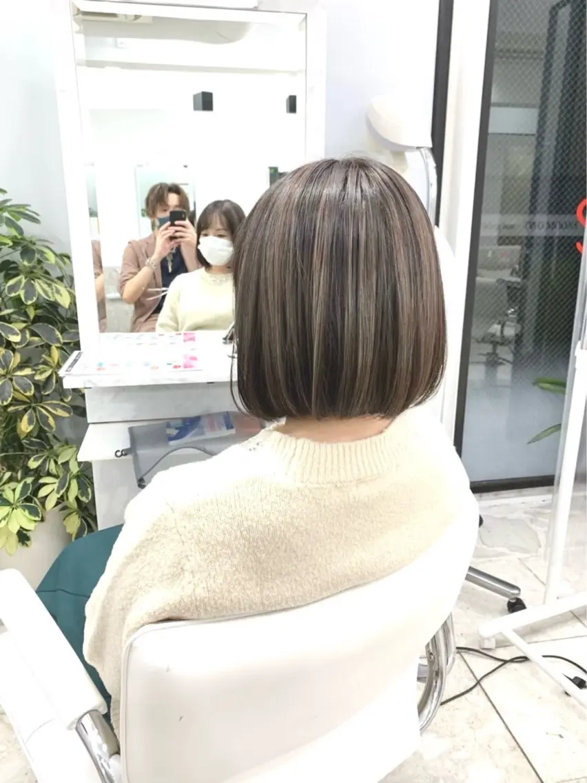 ミディアム 他店で断られた方⭕️ ハイライト特化 須永のヘアスタイル