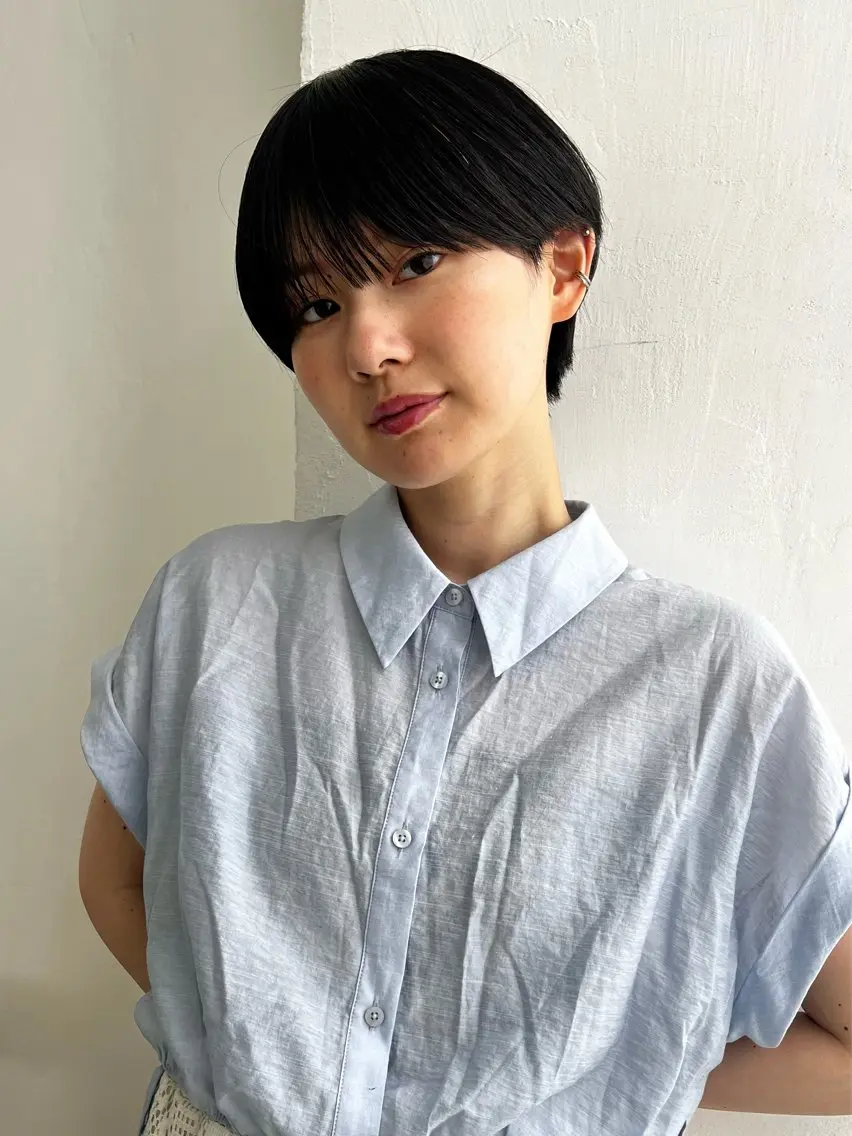 ショート ショートヘア カット 縮毛矯正 トリートメント 上品な暖色/丸みボブ Chie🪷のヘアスタイル