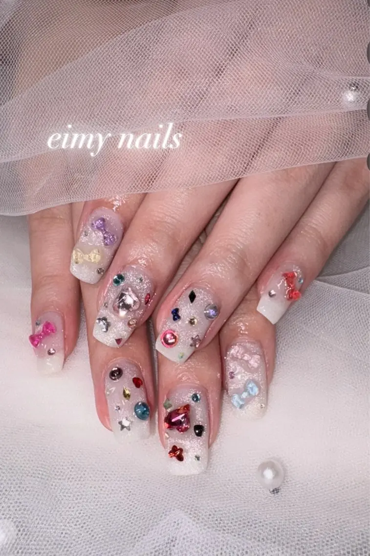 ネイル アートネイル ハート キラキラネイル マグネットネイル ストーンネイル ハンドネイル eimy nails♡のネイルデザイン