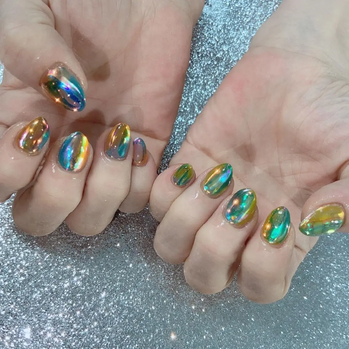 ネイル 氷ネイル・うるうるネイル . MAKI NAILのネイルデザイン