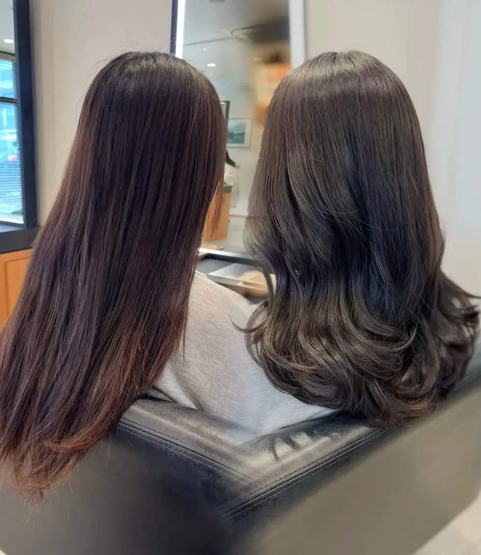 ロング カット ヘアカラー トリートメント 顔周りレイヤー 髪質改善 / AYUのヘアスタイル