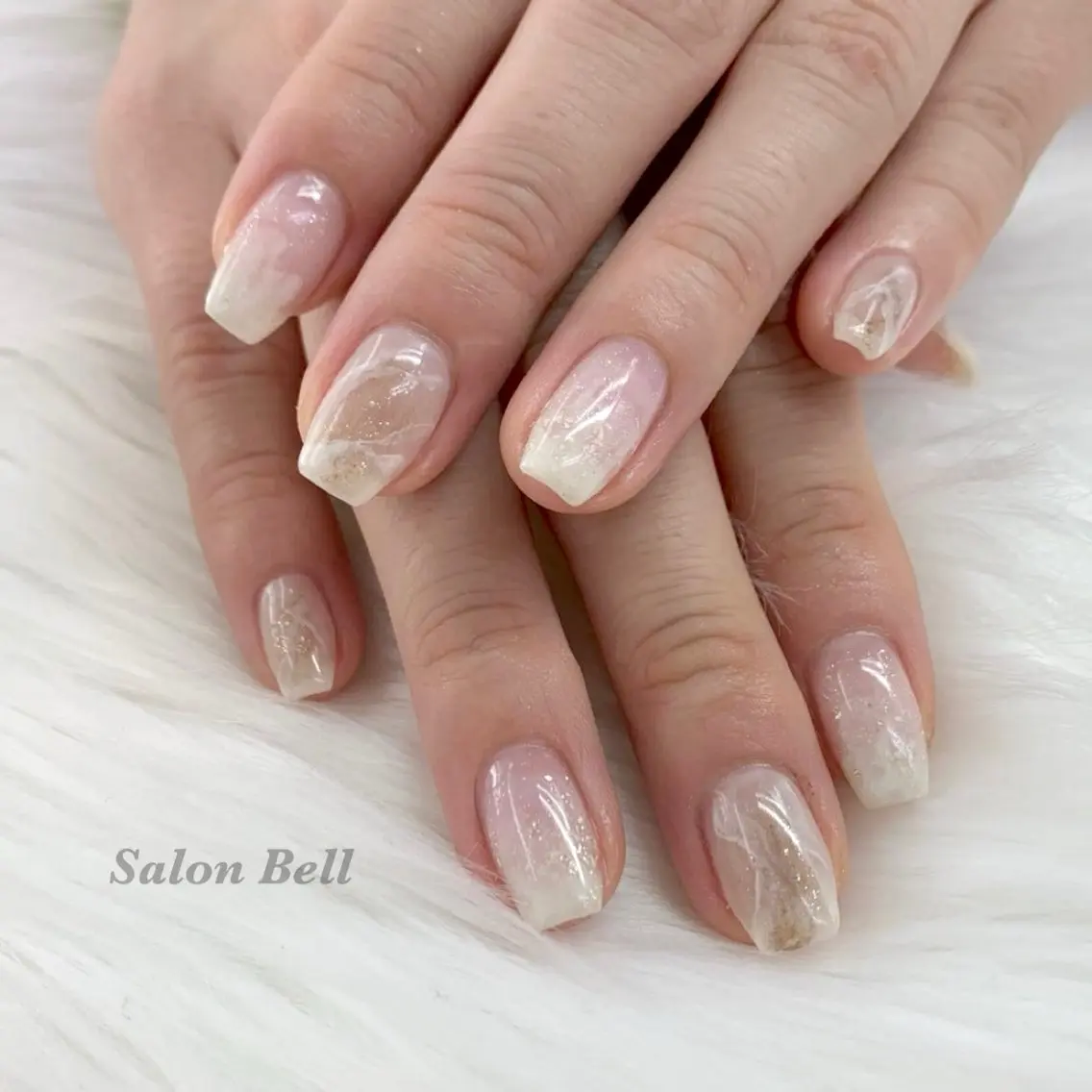 ネイル ニュアンスネイル ホワイト ハンドネイル totalsalon Bellのマツエク・マツパデザイン