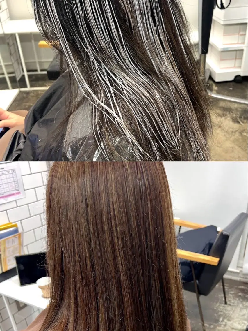 カラー ハイライトカラー ツヤ×透明感カラー 🪄🫧ユイ✨️のヘアスタイル