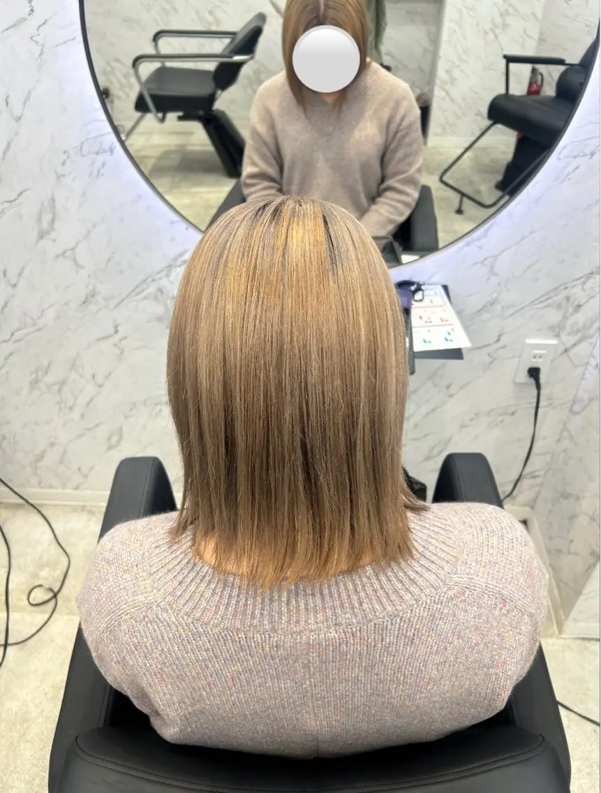 ミディアム カラー ベージュカラー ヘアカラー カット¥1100 ✂️MIUのヘアスタイル