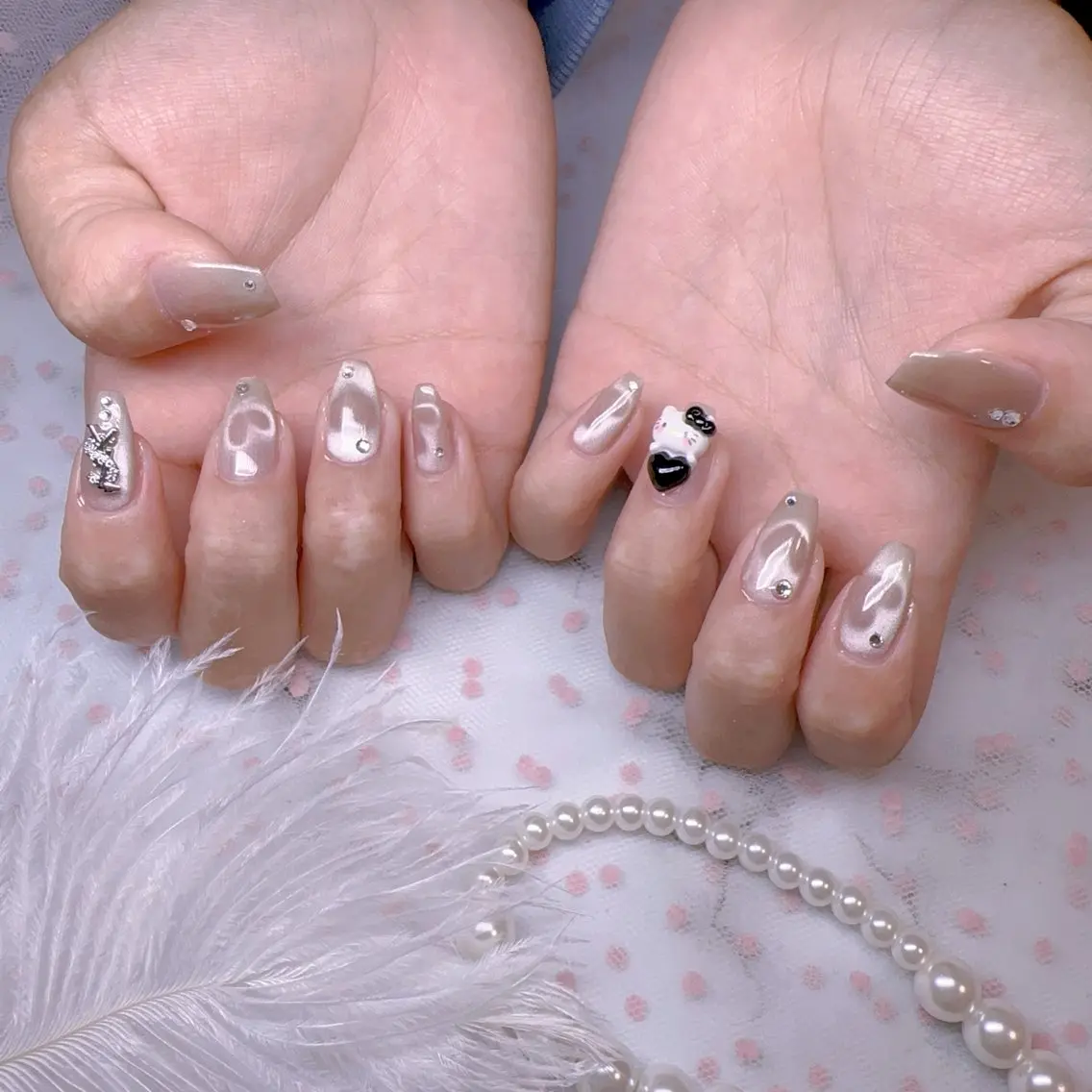 ネイル オーロラネイル フットネイル 韓国ネイル ラメ(グリッター) ラメグラデーション ハンドネイル Belle nail salon 新小岩のネイルデザイン