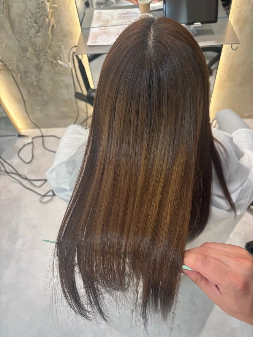 カラー 縮毛矯正 トリートメント 富永 愛梨のヘアスタイル