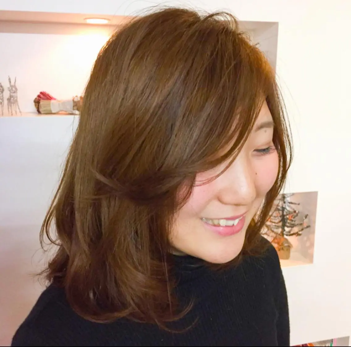 ミディアム カラー ベージュカラー ITO YUKIのヘアスタイル