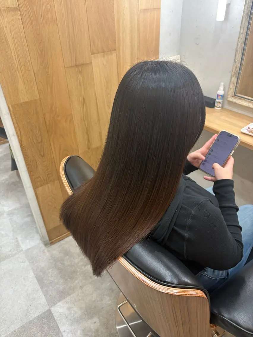 ロング カット 縮毛矯正 白鳥 正孝のヘアスタイル