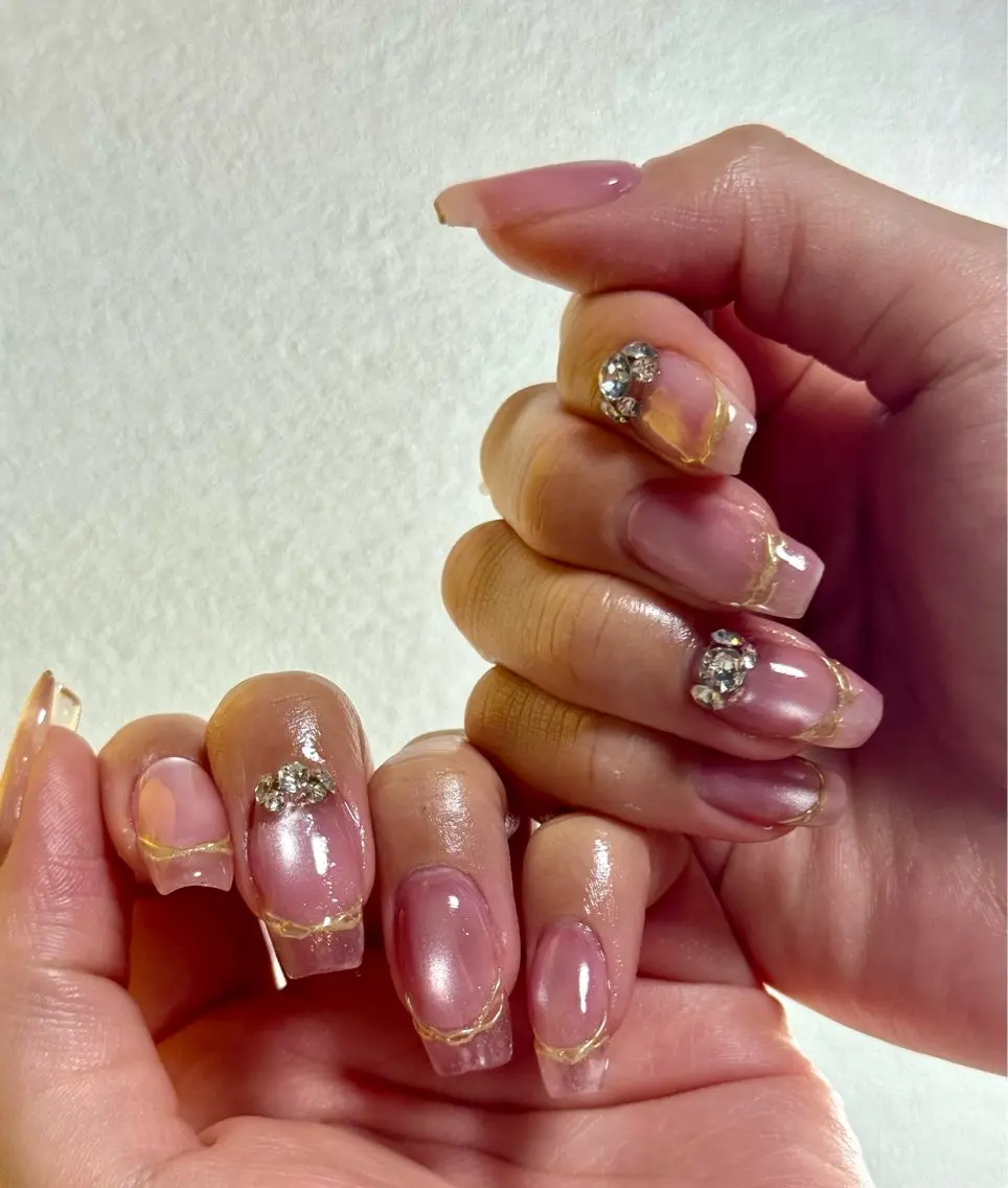 ネイル クリアネイル マグネットネイル ハンドネイル IMARI. Blanc.Nailのネイルデザイン