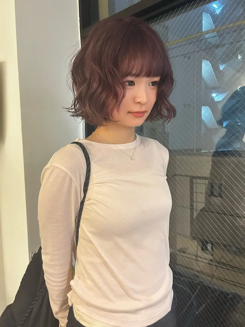 ショート カラー ブリーチ ボブ ヘアカラー quon MISA /ブリーチ　縮毛✨のヘアスタイル