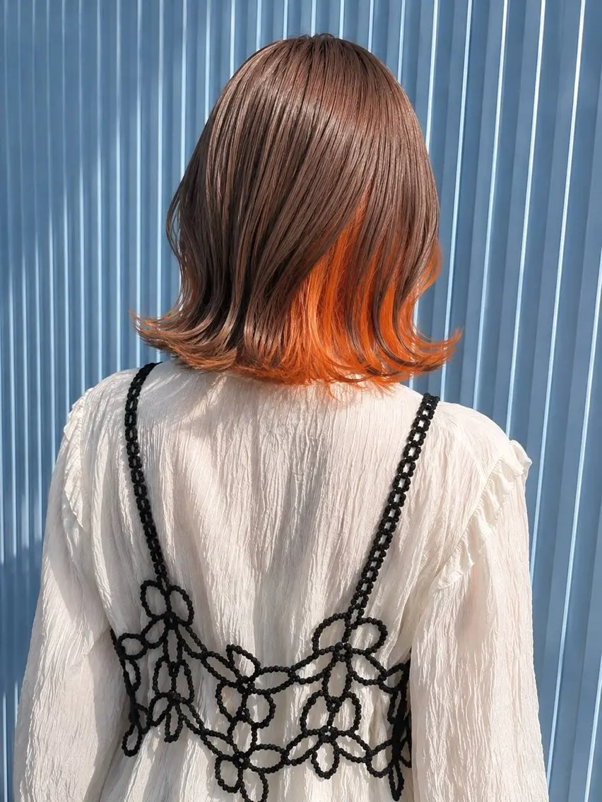 ミディアム カット ヘアカラー 《髪質改善 UN BLEACH》のヘアスタイル