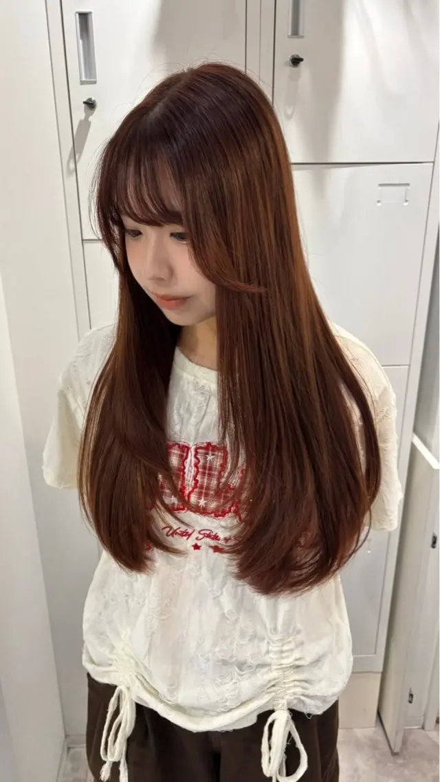 ロング カラー レイヤーカット カット ヘアカラー トリートメント recipe la couleurちずのヘアスタイル