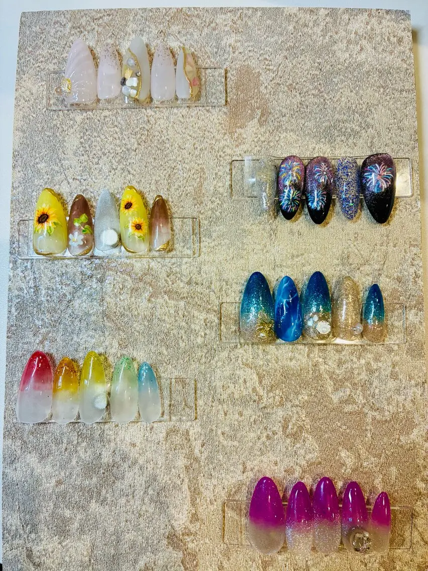 ネイル ハンドネイル Aqua peachのネイルデザイン