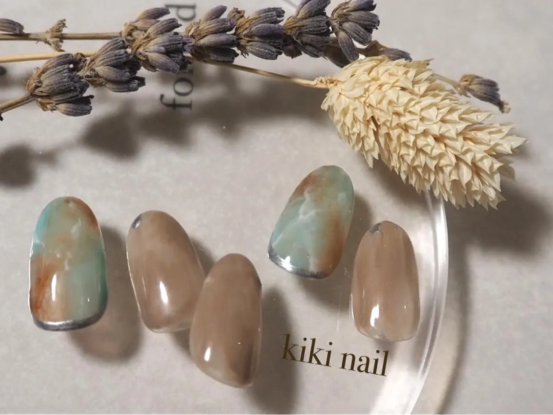 ネイル 大理石ネイル(マーブル) kiki nail &brow二子玉川のネイルデザイン