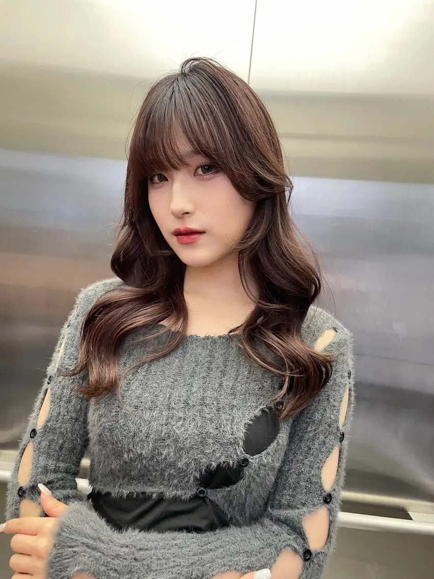 セミロング 顔周りカット レイヤーカット カット トリートメント 韓国レイヤー/髪質 改善🎀ちなみのヘアスタイル