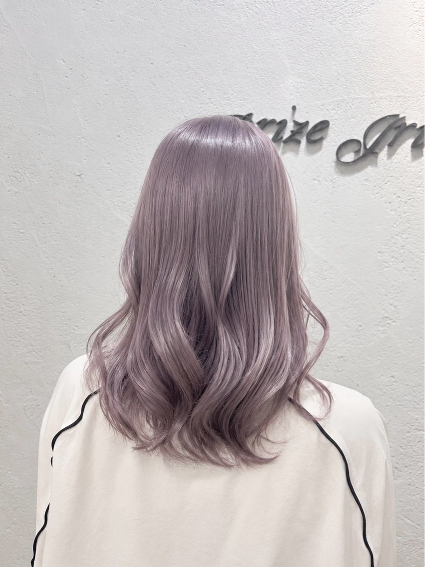 セミロング カラー ブリーチ 透明感カラー ダブルカラー グラデーションカラー ハイライトカラー カット ヘアカラー トリートメント 韓国レイヤー🦋 ブリーチtomokoのヘアスタイル