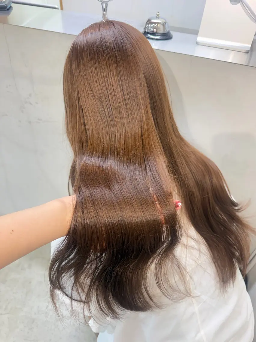 ロング カラー ヘアアレンジ ベージュカラー ブリーチ モカベージュ ブリーチなしカラー ヘアカラー ゆめか🦋 /似合わせカラー💖のヘアスタイル