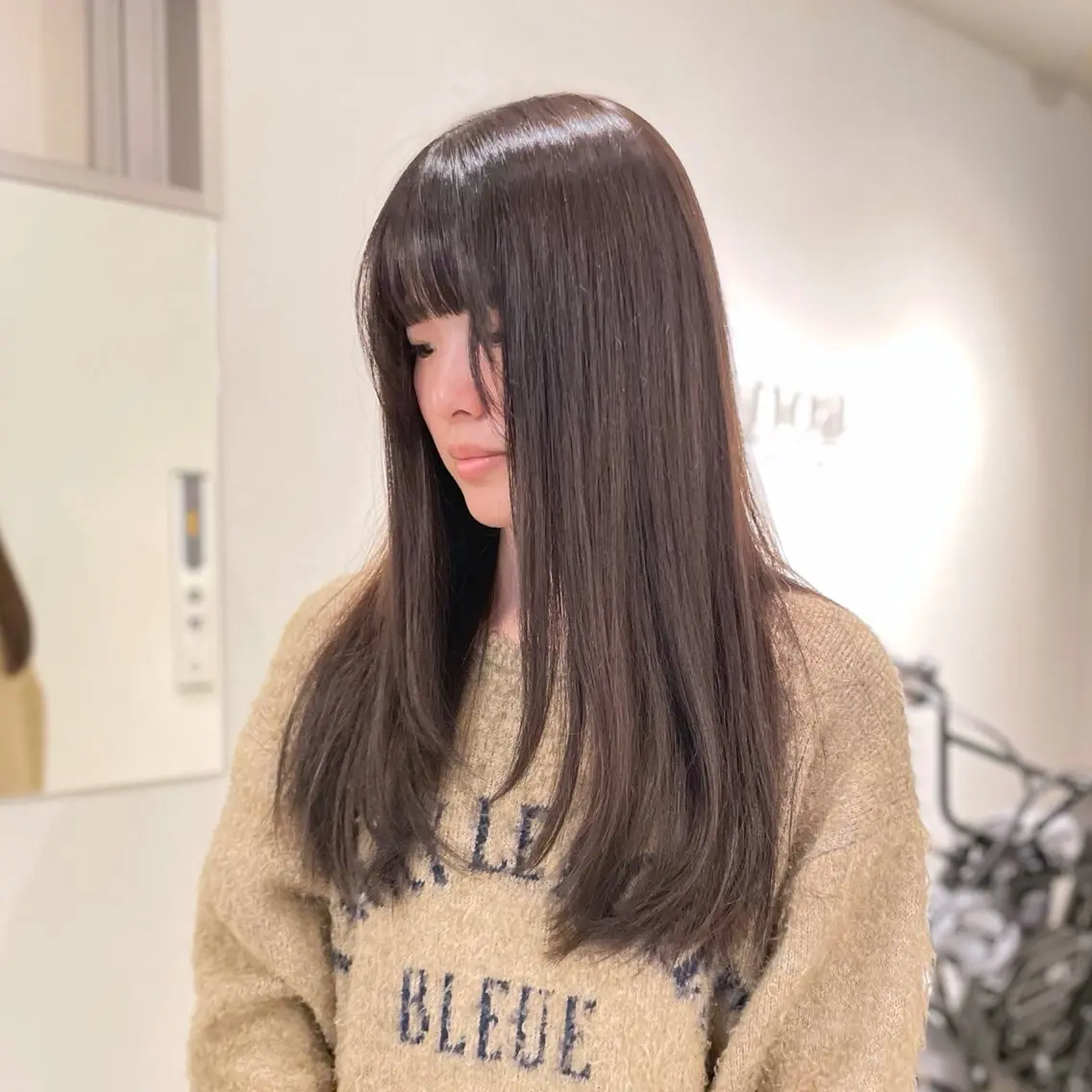 ロング カラー レイヤーカット ロング カット ヘアカラー トリートメント miyu♡̷̷ 韓国ヘア/顔まわりのヘアスタイル