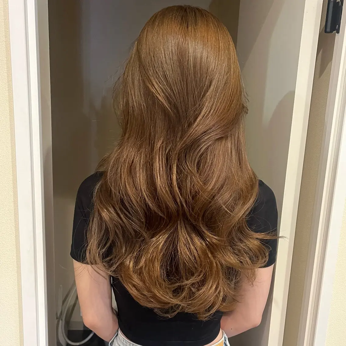 ロング ブリーチなしWカラー /レイヤーカット大阪のヘアスタイル