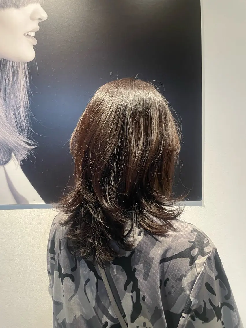 ミディアム カラー 北山 夢菜のヘアスタイル
