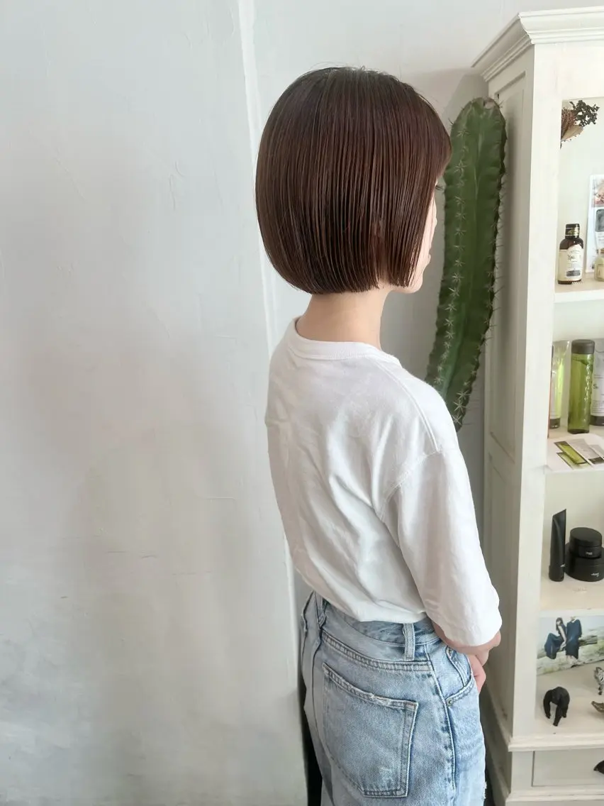 ショート カラー イルミナカラー ボブ カット ヘアカラー 千葉 郁也のヘアスタイル