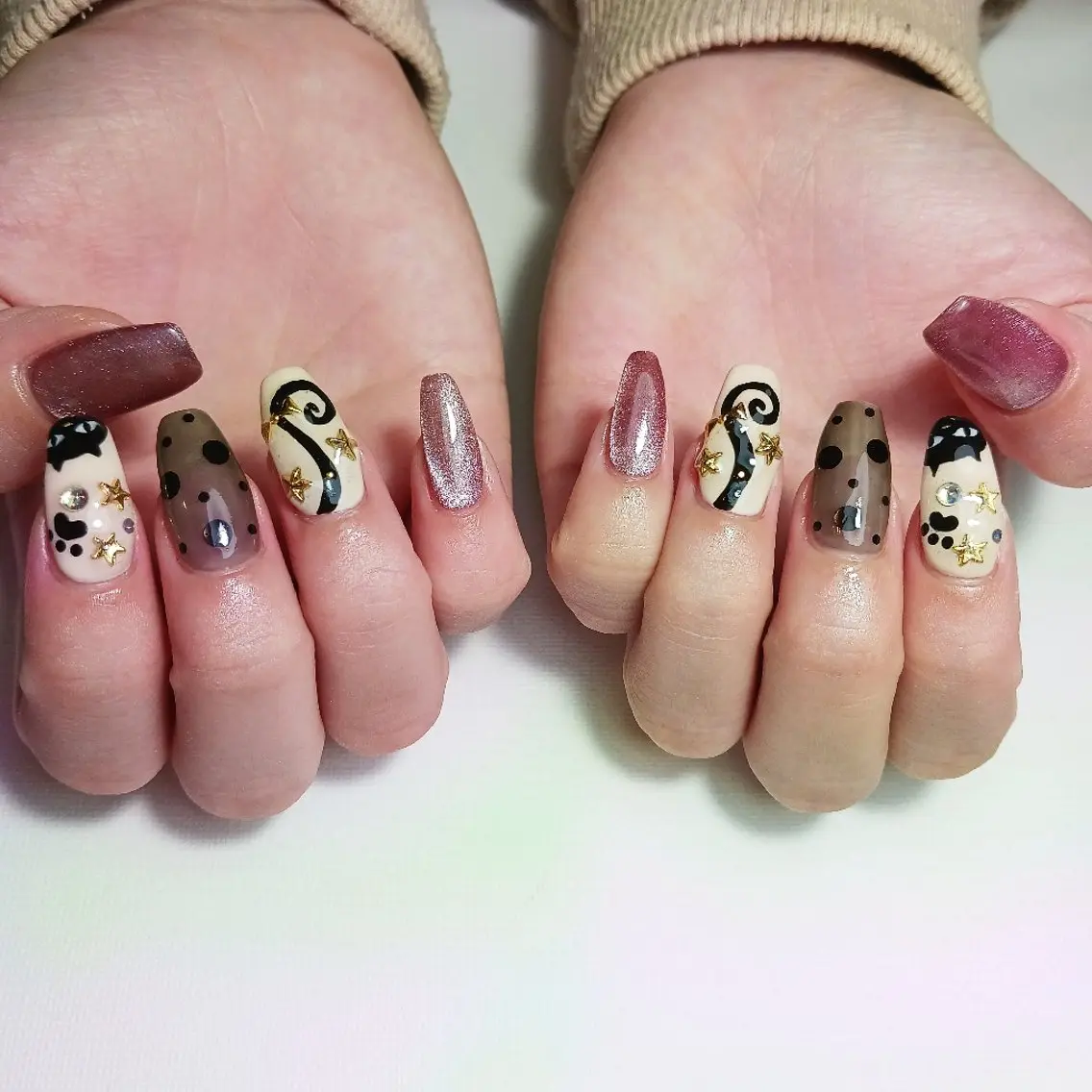 ネイル ジェルネイル ハロウィン 持ち込み ショートネイル ハンドネイル owlnail /持込みデザイン専門のネイルデザイン