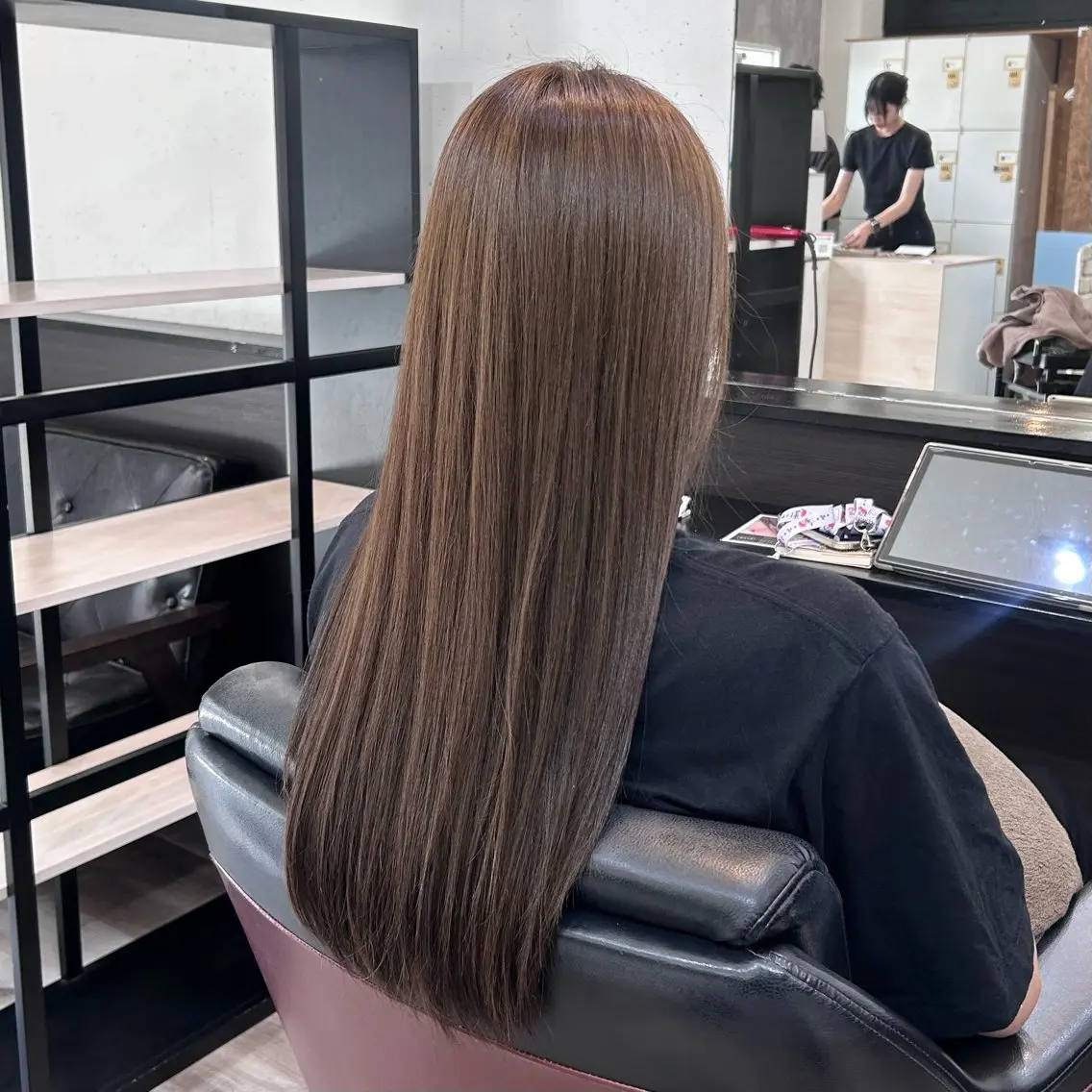 ロング カラー ヘアカラー 透明感カラー 髪質 改善 Wカラー原心愛のヘアスタイル