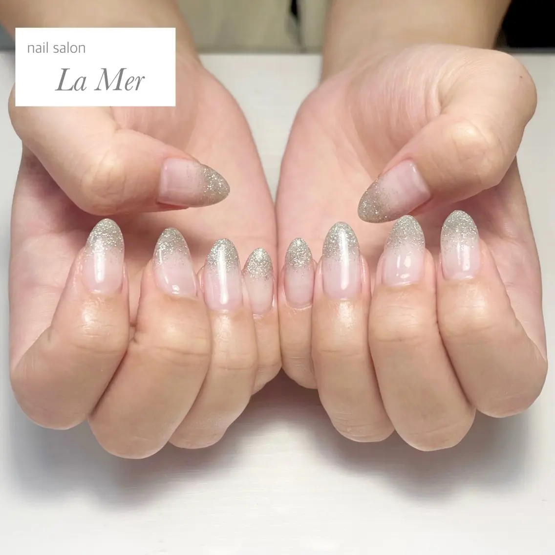 ネイル グラデーション キラキラネイル ラメ(グリッター) ラメグラデーション ロングネイル ハンドネイル nailsalon La Merのネイルデザイン