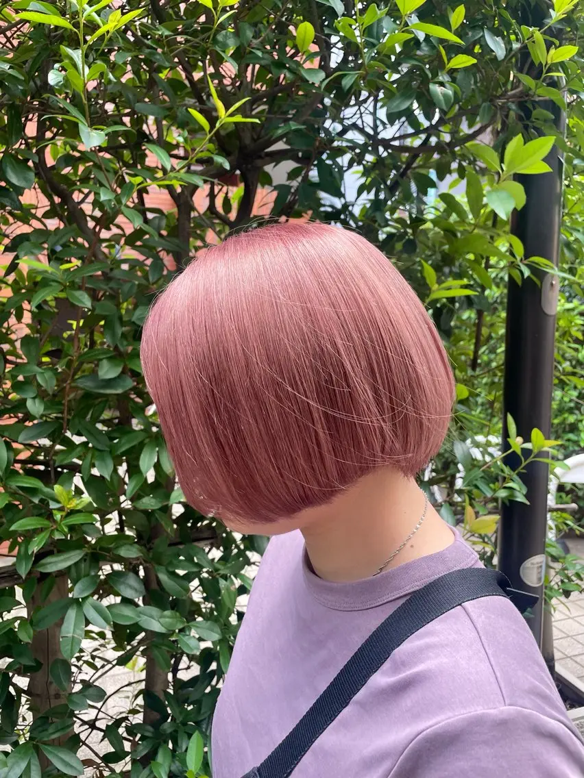 カラー ベージュカラー ブリーチ ピンクカラー ピンクベージュ ウルフカット/ハイト ーン🎀mizukiのヘアスタイル
