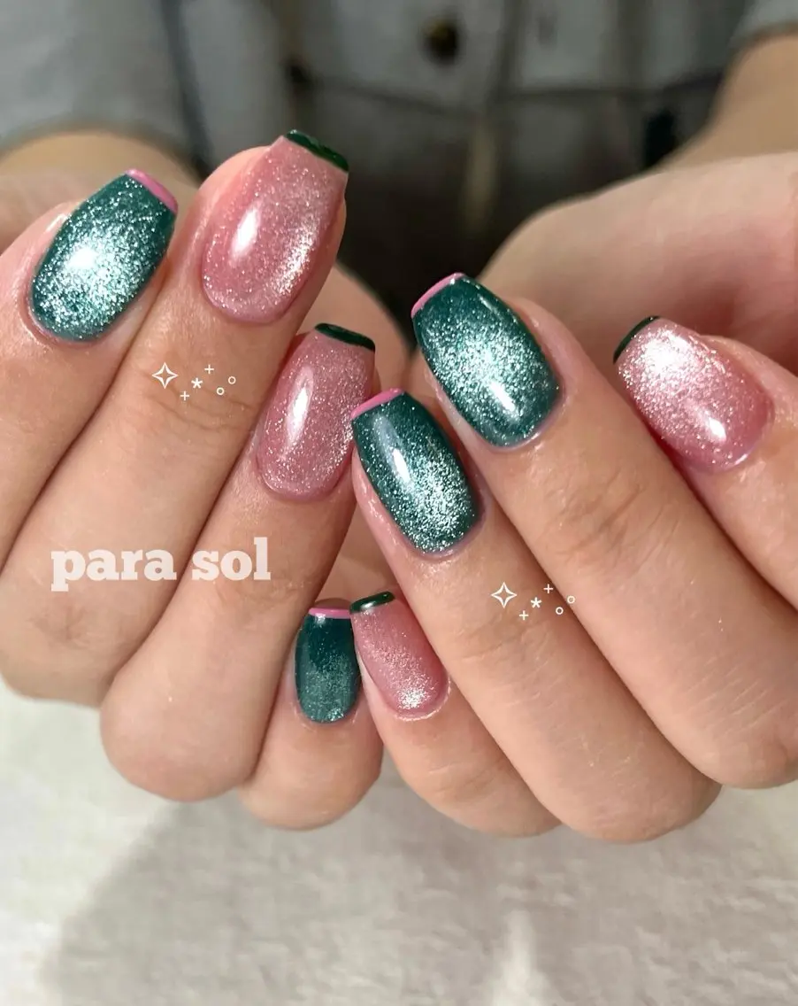 ネイル マグネットネイル ピンク ハンドネイル フットネイル Para Sol nail Maoのネイルデザイン