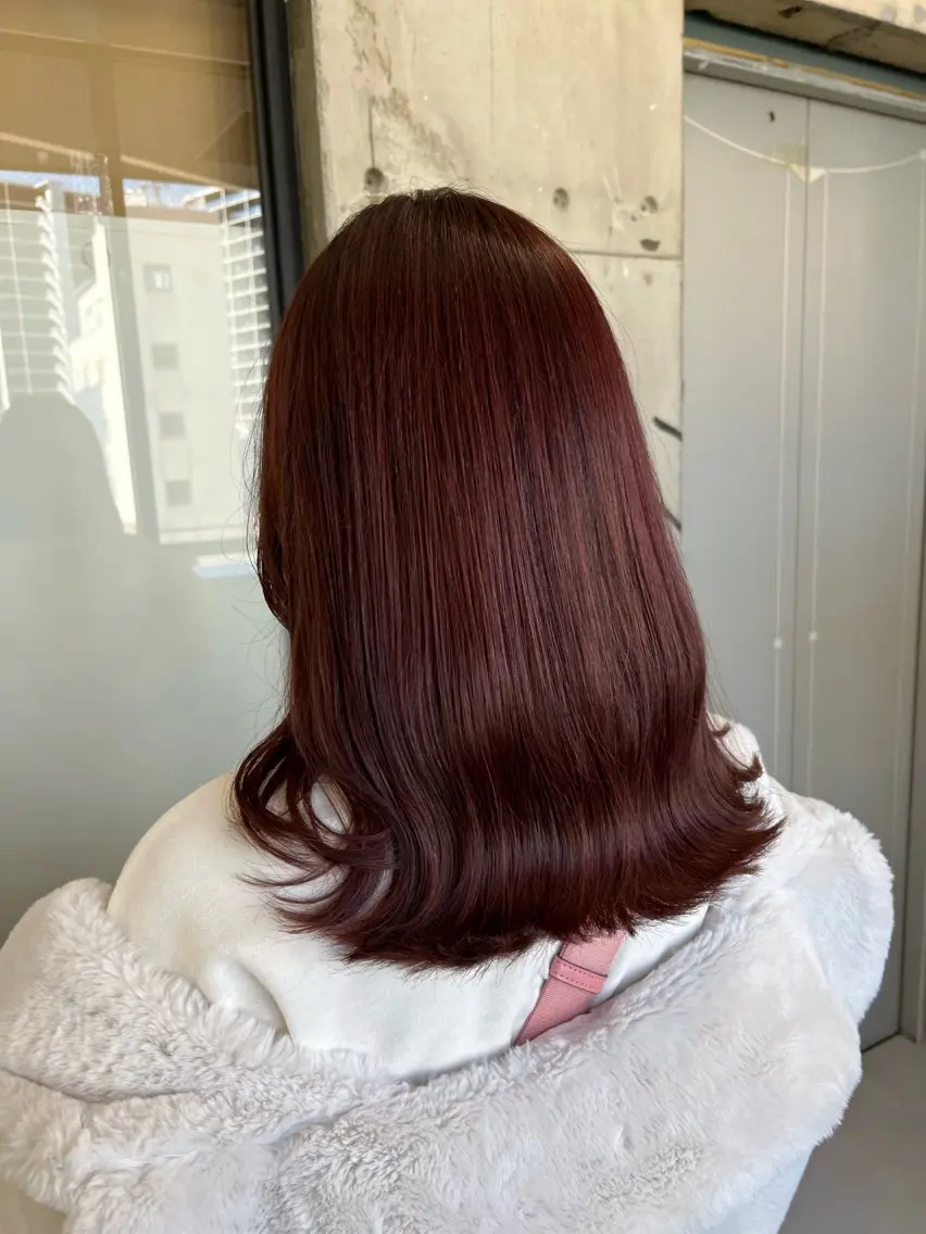 ミディアム カラー ブラウンカラー ピンクカラー ピンクブラウン カット ヘアカラー トリートメント NUMBER 天王寺 🌼yuriのヘアスタイル