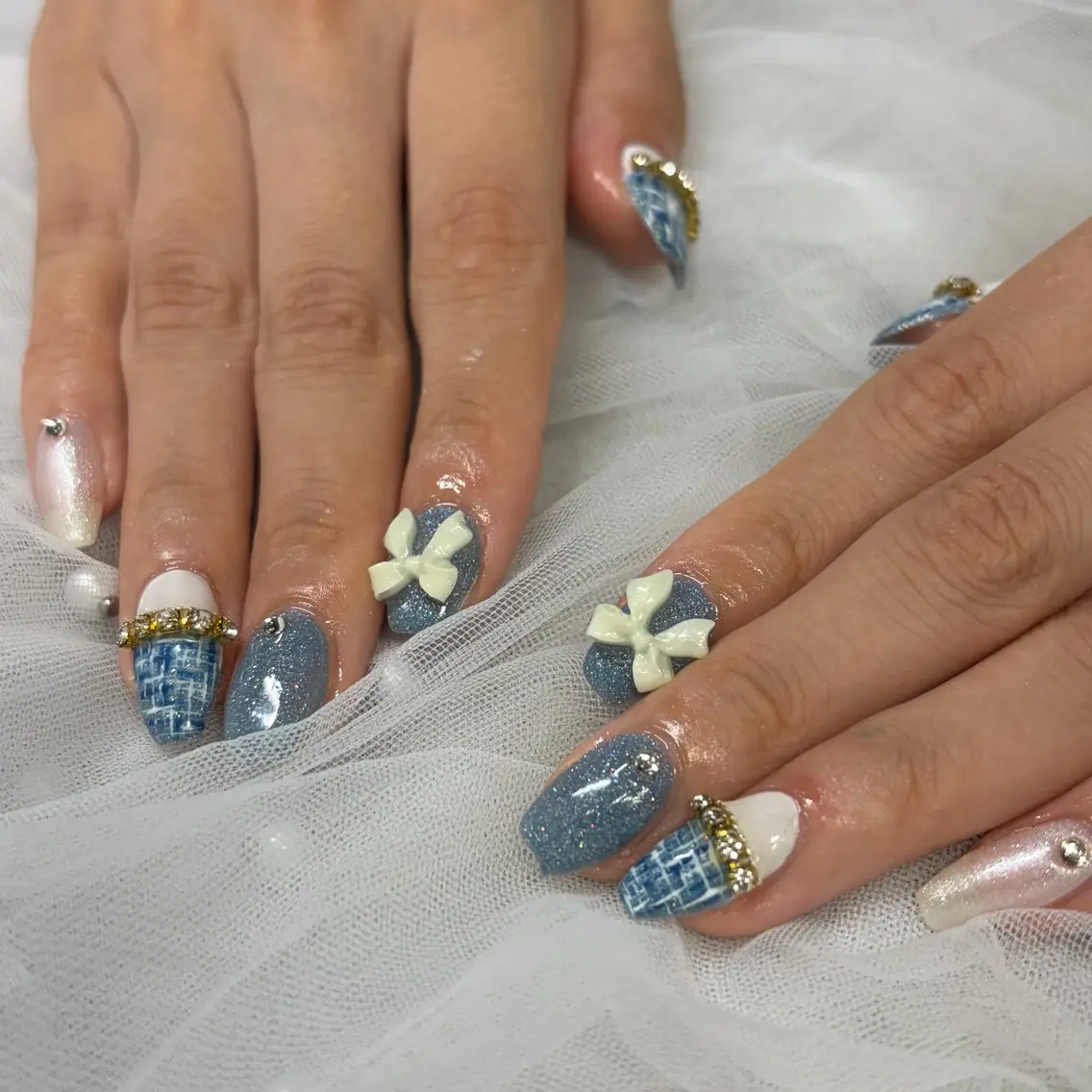 ネイル ツイードネイル ハンドネイル Crea IBUKIのネイルデザイン