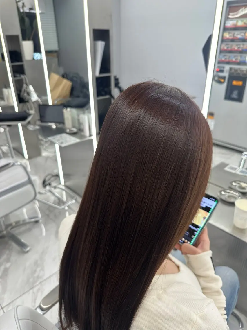 ロング ヘアカラー ハイトーン✖️ 縮毛矯正シュンペイのヘアスタイル