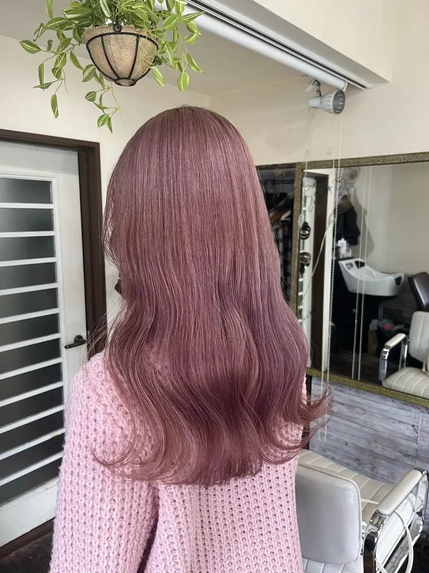 ミディアム カラー ブリーチ ラベンダーカラー ラベンダーピンク ピンクカラー ヘアカラー 渡辺 健太のヘアスタイル