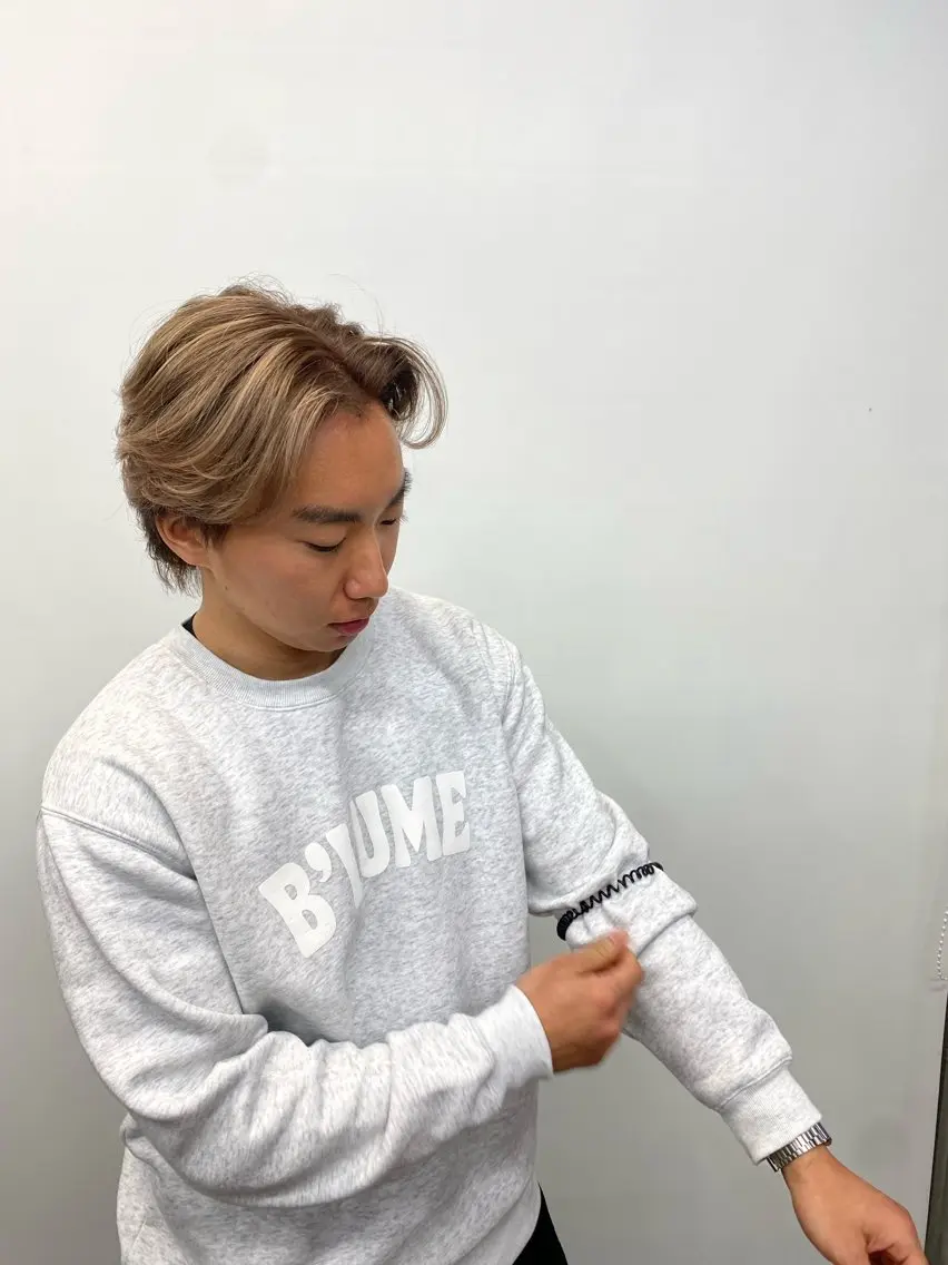 ミディアム カラー メンズ 加藤 エバンのヘアスタイル