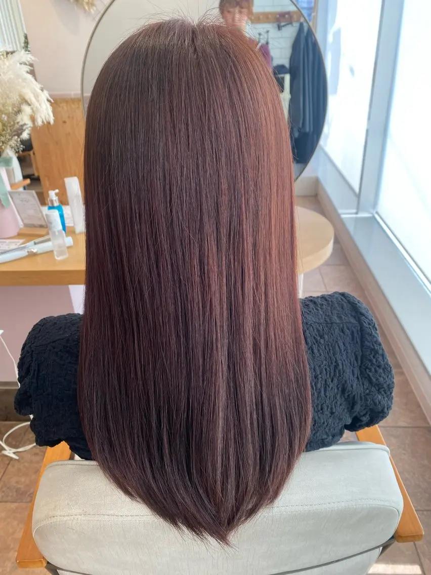 ロング カラー ブラウンカラー ピンクカラー ピンクブラウン ヘアカラー 向井 美乃里のヘアスタイル
