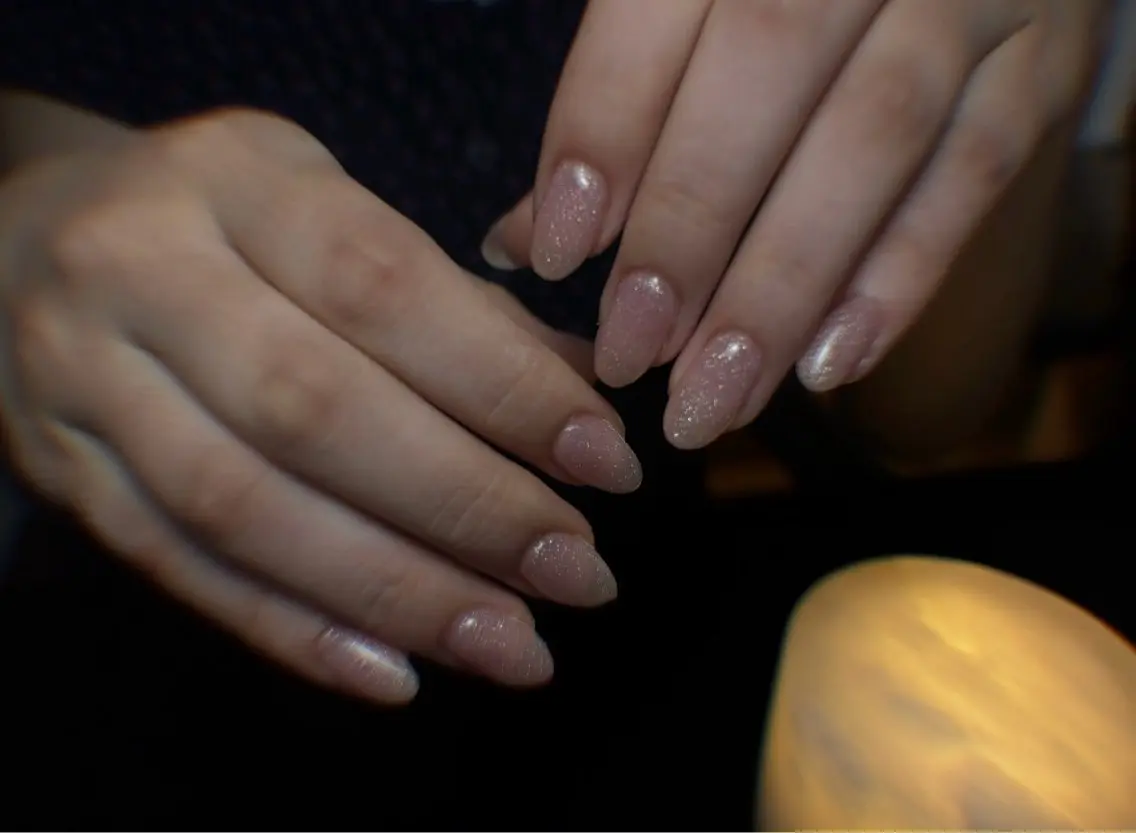 ネイル 氷ネイル・うるうるネイル キラキラネイル ピンク シンプルネイル ハンドネイル D.d nail Rinaのネイルデザイン