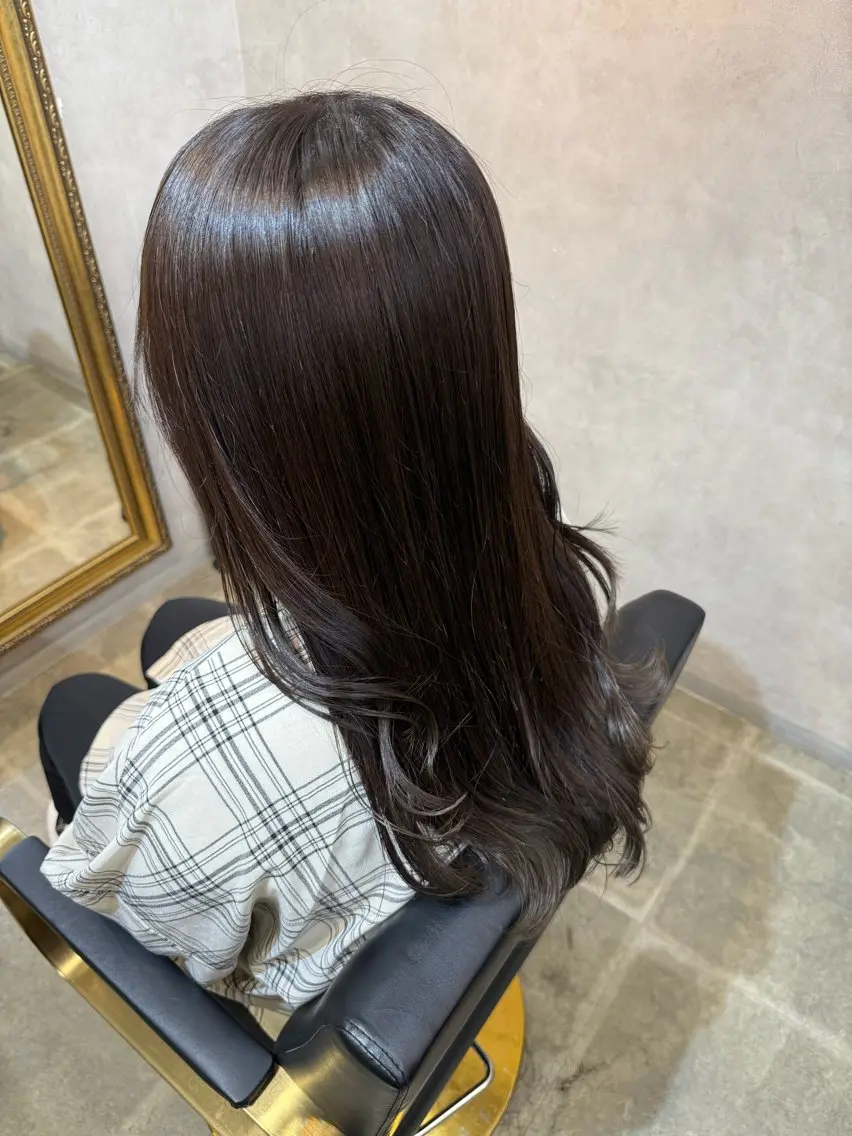 ロング カラー アッシュ アッシュブラウン ブラウンカラー 透明感カラー カット ヘアカラー maco /カラー・縮毛矯正のヘアスタイル