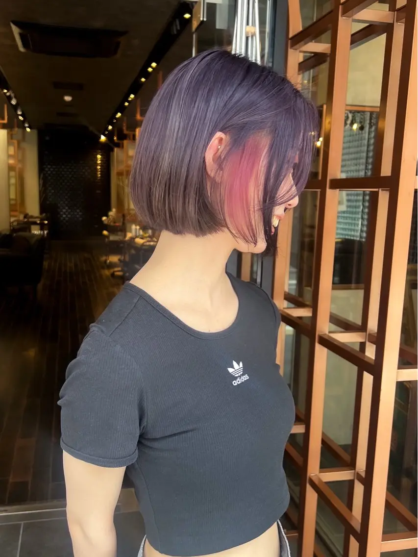 ショート カラー ヘアカラー トリートメント Aya/四条烏丸/ 酸性ストレートのヘアスタイル