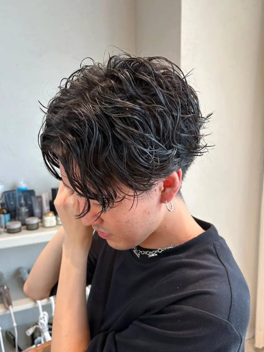 パーマ メンズ パーマ シマダ ユウナのヘアスタイル