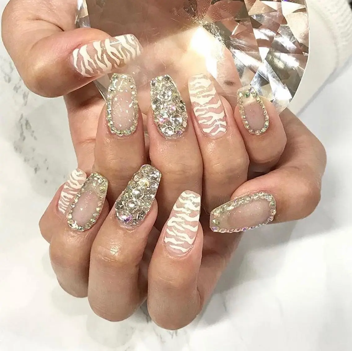 ネイル 渋谷／チップ長さ出し 👑アプレgel-xのネイルデザイン