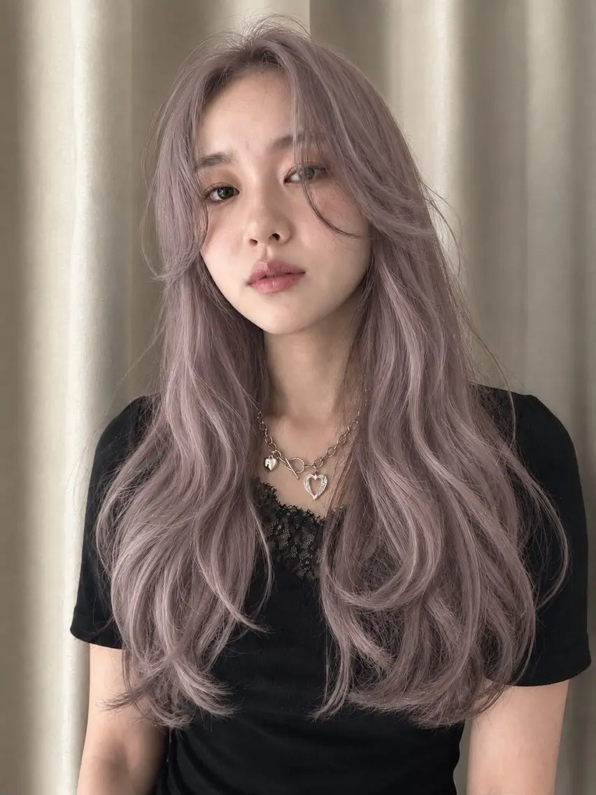 ロング ヘアセット 🤍艶髪 × 透明感カラー│フウカのヘアスタイル